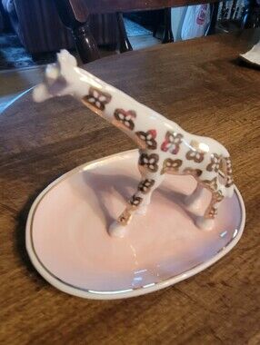 Anthropologie Pink and Gold Giraffe Trinket Dish
